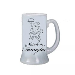 Boccale birra bicchiere scritta natale in famiglia regalo di natale donna uomo