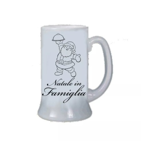 Boccale birra bicchiere scritta natale in famiglia regalo di natale donna uomo