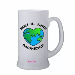 Boccale birra bicchiere scritta sei il mio mondo san valentino idea regalo