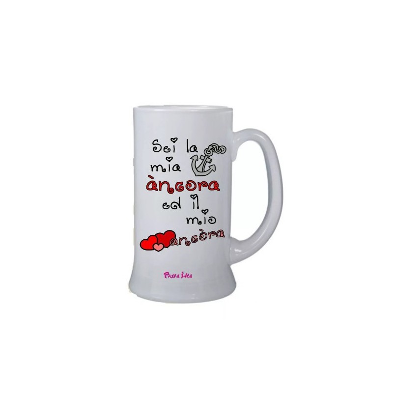 Boccale birra bicchiere scritta sei la mia ancora san valentino idea regalo