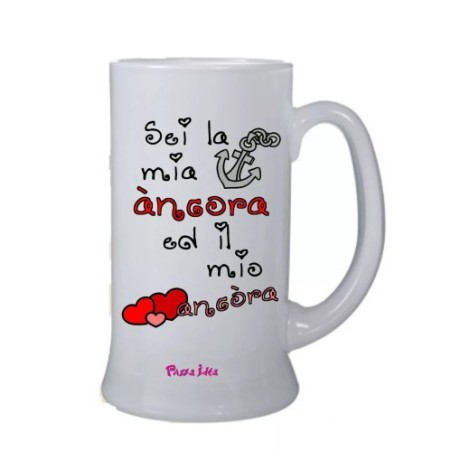Boccale birra bicchiere scritta sei la mia ancora san valentino idea regalo