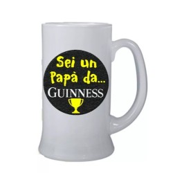 boccale birra bicchiere scritta sei un papa' da guinness festa regalo compleanno