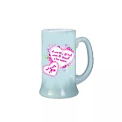 Boccale birra bicchiere scritta ti amo cuori rosa san valentino idea regalo