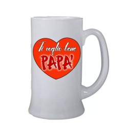 boccale birra bicchiere scritta ti voglio bene papa' festa compleanno regalo