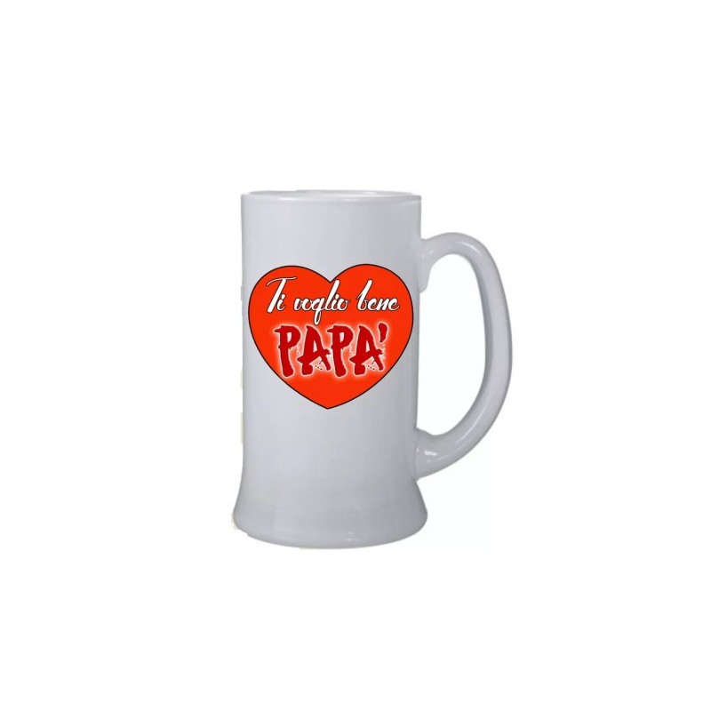 boccale birra bicchiere scritta ti voglio bene papa' festa compleanno regalo
