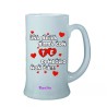 Boccale birra bicchiere scritta una bella birra con te idea regalo san valentino