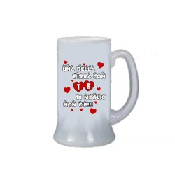 Boccale birra bicchiere scritta una birra con te cuore san valentino idea regalo