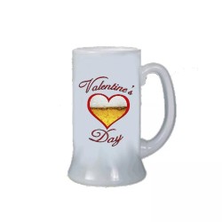 Boccale birra bicchiere scritta valentine's day cuore san valentino idea regalo