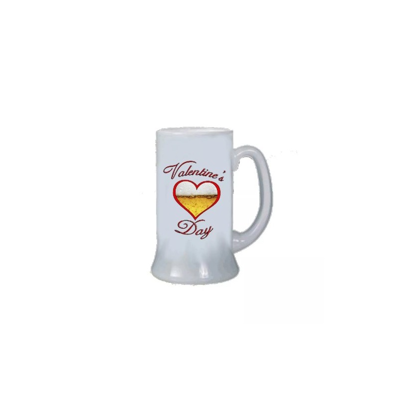 Boccale birra bicchiere scritta valentine's day cuore san valentino idea regalo