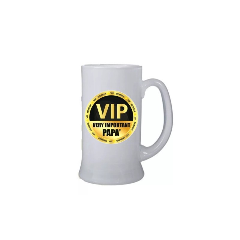 boccale birra bicchiere scritta vip very important papa' festa regalo compleanno