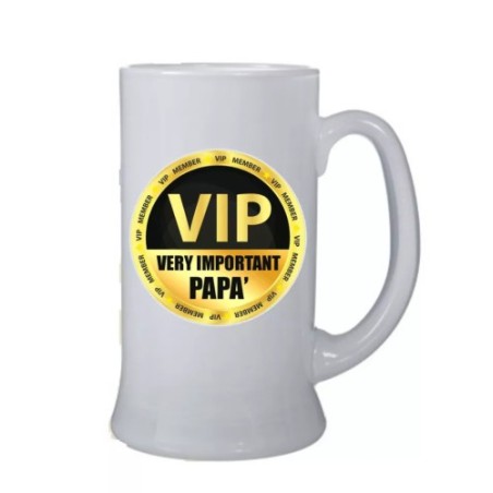 boccale birra bicchiere scritta vip very important papa' festa regalo compleanno
