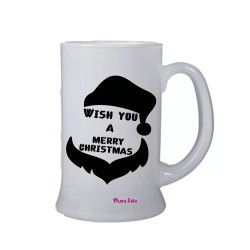 Boccale birra bicchiere scritta wish you a merry christmas idea regalo natale