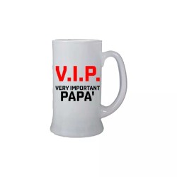 Boccale birra ml 0,5 scritta vip very important papa' regalo festa del papà