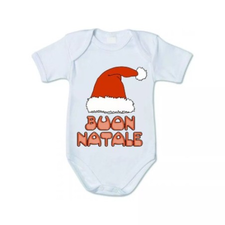 body bianco cotone bambino bambina scritta buon natale
