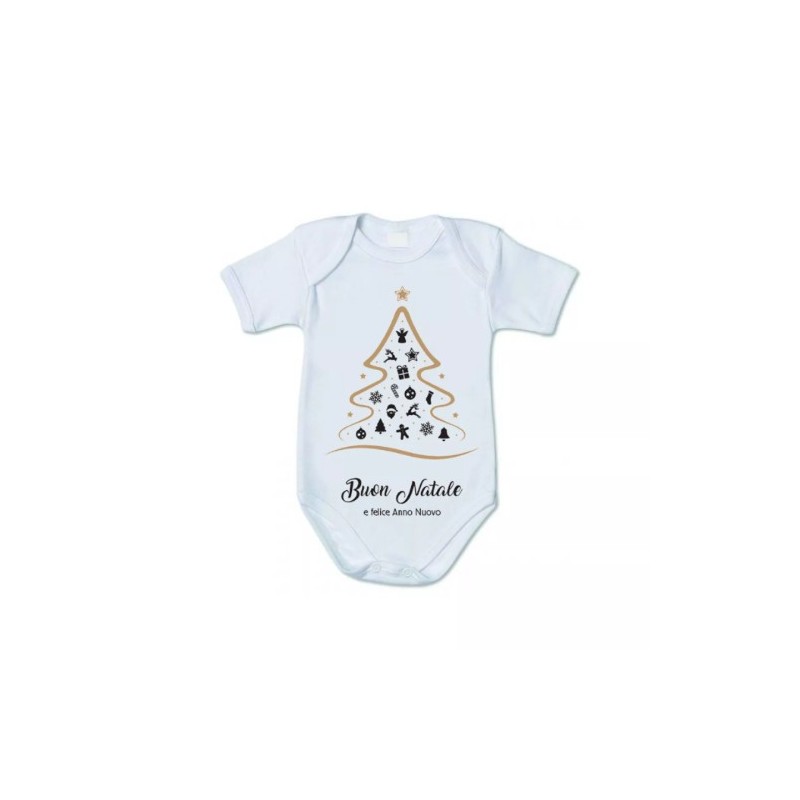 body bianco cotone bambino bambina scritta buon natale e felice anno nuovo