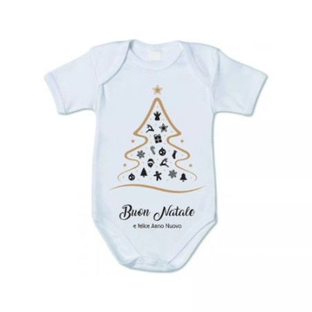 body bianco cotone bambino bambina scritta buon natale e felice anno nuovo