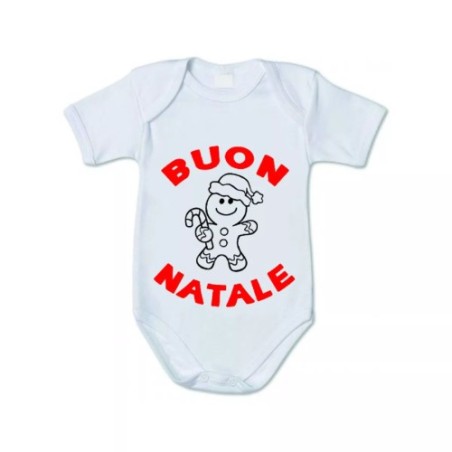 body bianco cotone bambino bambina scritta buon natale idea regalo
