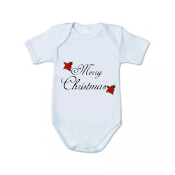 body bianco cotone bambino bambina scritta merry christmas idea regalo natale