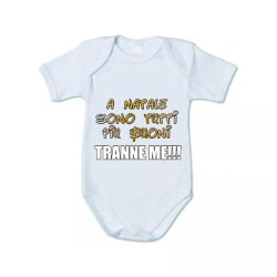body bianco cotone bambino bambina scritta natale tutti buoni tranne io regalo