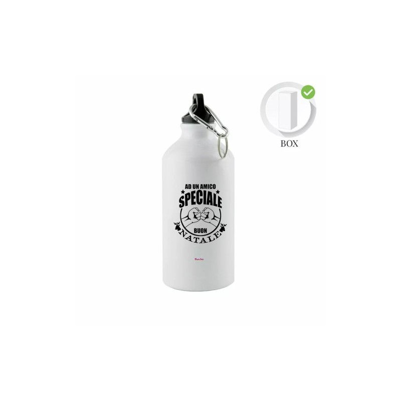 borraccia bottiglia alluminio 500 ml scritta ad un amico speciale buon natale