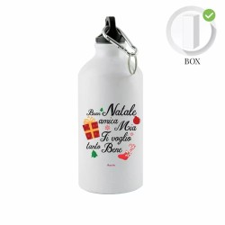 borraccia bottiglia alluminio 500 ml scritta buon natale amica mia natale regalo