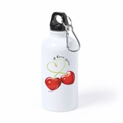borraccia bottiglia alluminio 500 ml scritta i love you ciliege san valentino
