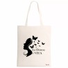 borsa ecru 34x39 scritta la donna e vita regalo festa donna compleanno