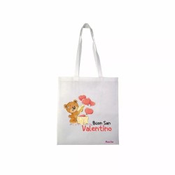 borsa spesa 36x40 disegno orsetto palloncini regalo festa innamorati amore