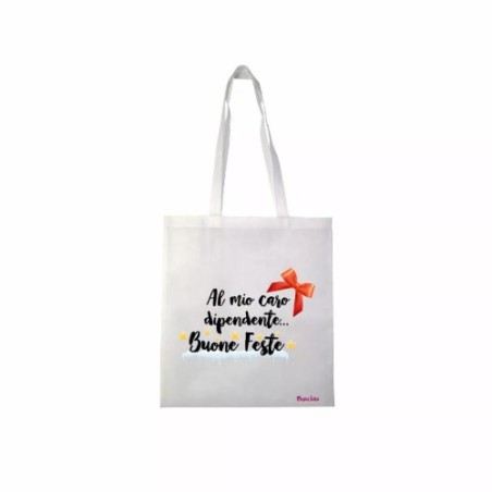 borsa spesa 36x40 scritta al mio caro dipendente buone feste regalo azienda