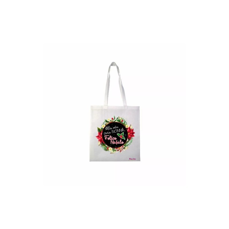 borsa spesa 36x40 scritta alla cara nonna felice natale regalo feste nipoti