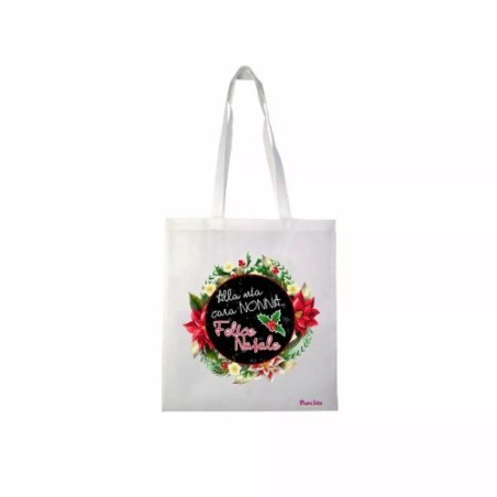 borsa spesa 36x40 scritta alla cara nonna felice natale regalo feste nipoti