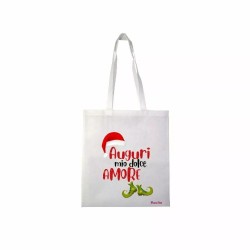 borsa spesa 36x40 scritta auguri mio dolce amore regalo fidanzati buon natale