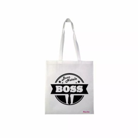 borsa spesa 36x40 scritta buon natale boss regalo azienda colleghi