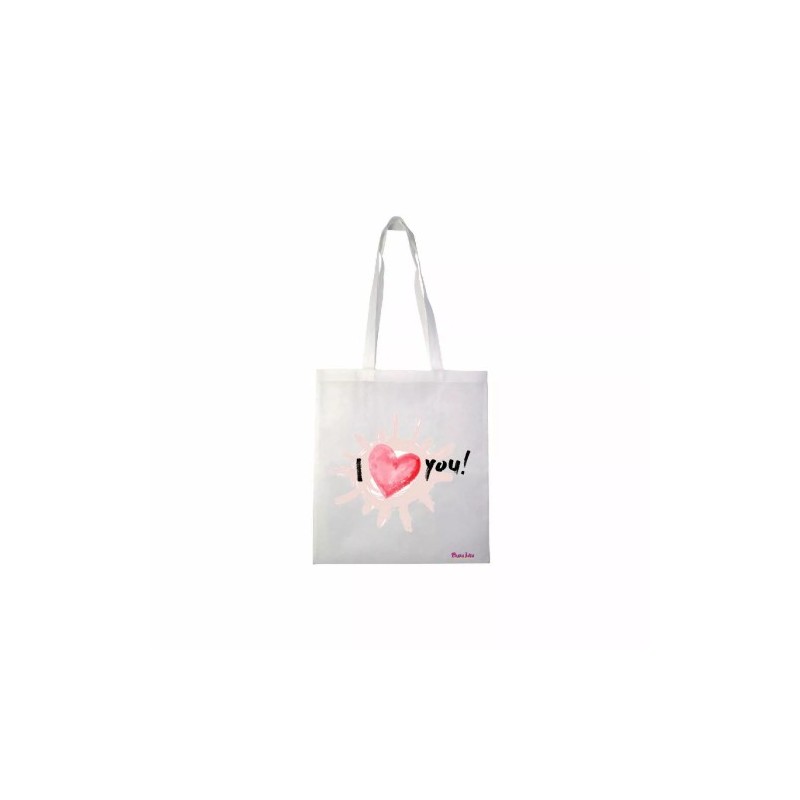 borsa spesa 36x40 scritta i love you regalo festa innamorati amore cuore sole