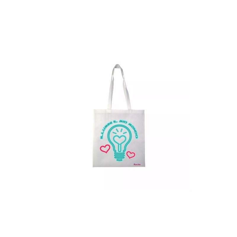 borsa spesa 36x40 scritta illumini il mio mondo regalo festa innamorati amore