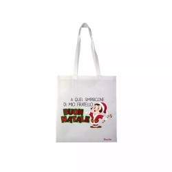 borsa spesa poliestere 36x40 scritta a mio fratello buon natale regalo sorella