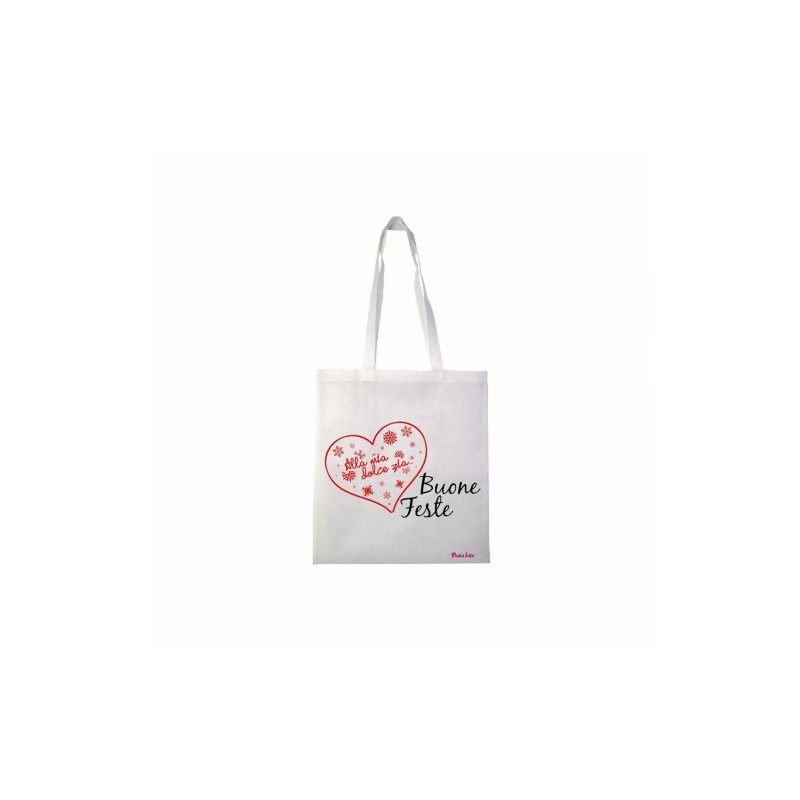 borsa spesa poliestere 36x40 scritta alla mia dolce zia buon natale regalo feste