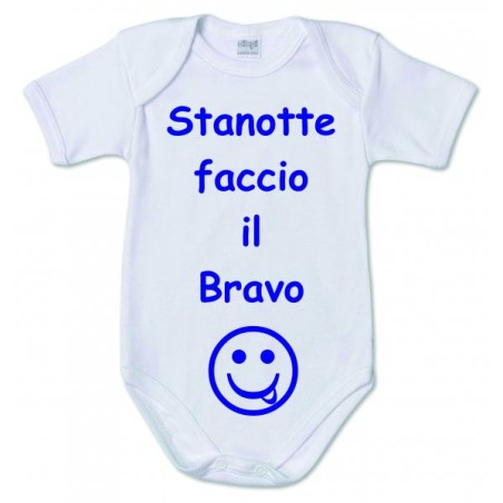 Body primi mesi personalizzati stanotte faccio il bravo