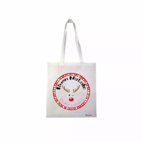 borsa spesa poliestere 36x40 scritta buon natale dolce nonna regalo feste nipoti