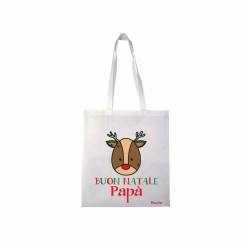 borsa spesa poliestere 36x40 scritta buon natale papa' regalo feste figlio figli