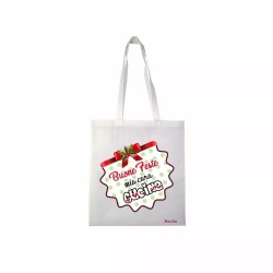 borsa spesa poliestere 36x40 scritta buone feste mia cara cugina natale regalo