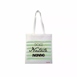 borsa spesa poliestere 36x40 scritta dolce natale nonno regalo feste nipoti