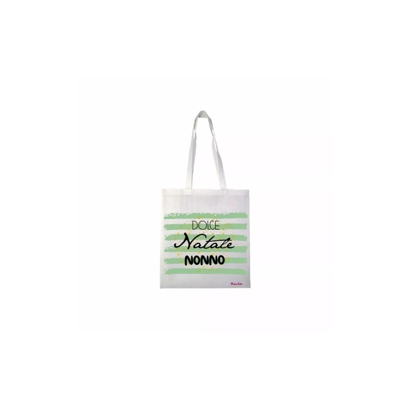 borsa spesa poliestere 36x40 scritta dolce natale nonno regalo feste nipoti