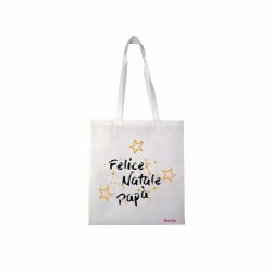 borsa spesa poliestere 36x40 scritta felice natale papa' regalo feste figli