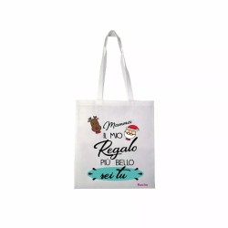 borsa spesa poliestere 36x40 scritta mamma il mio regalo piu bello sei tu natale
