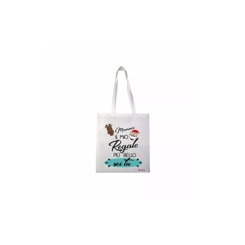 borsa spesa poliestere 36x40 scritta mamma il mio regalo piu bello sei tu natale