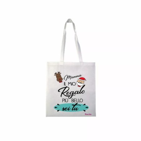 borsa spesa poliestere 36x40 scritta mamma il mio regalo piu bello sei tu natale