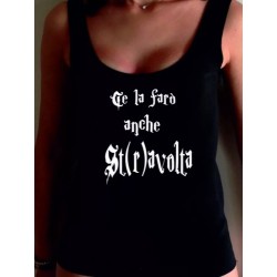 canotta nera donna con scritta ce la faro' anche travolta taglia unica
