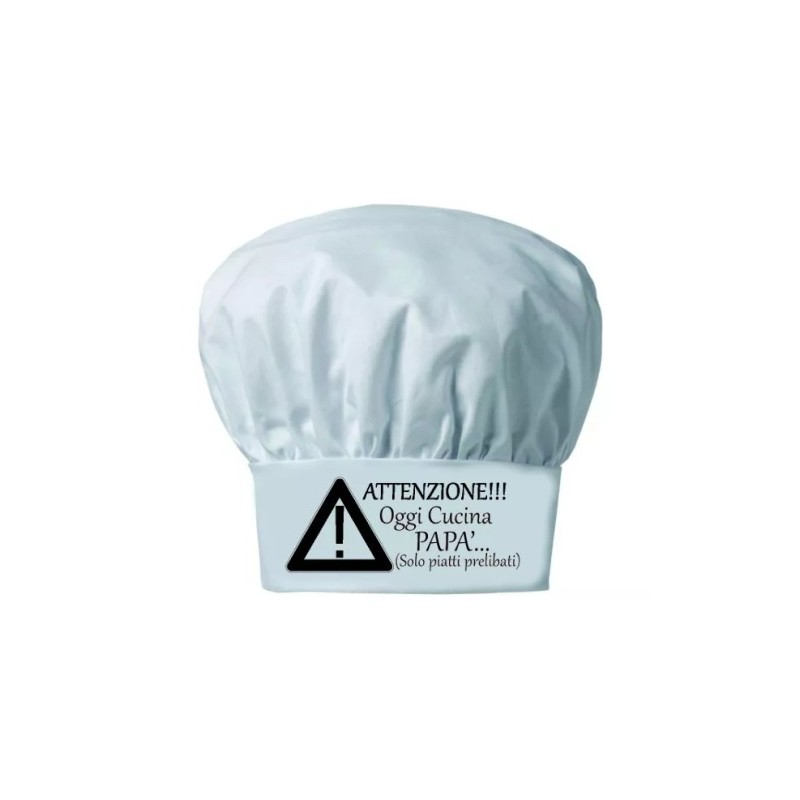 Cappello UOMO cuoco chef bianco scritta OGGI CUCINA PAPA' festa compleanno