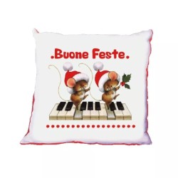 cuscino 40 x 40 cm con scritta buone feste regalo natale uomo donna
